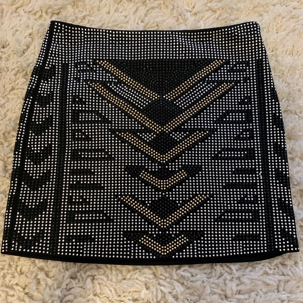 Studded Black Mini Skirt